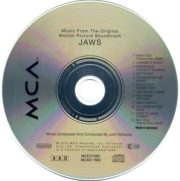John Williams (4) : Jaws (Music From The Original Motion Picture Soundtrack) (CD, Album, RE)