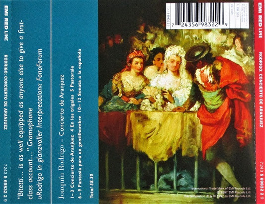Joaquín Rodrigo, Philharmonia Orchestra, Ernesto Bitetti, Antoni Ros-Marbà : Concierto De Aranjuez, Fantasía Para Un Gentilhombre	 (CD, Album, Comp)