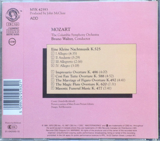 Wolfgang Amadeus Mozart, Bruno Walter, Columbia Symphony Orchestra : Eine Kleine Nachtmusik / Cosi Fan Tutte, Figaro, Impressario, Magic Flute Overtures, Masonic Funeral Music (CD, RE)