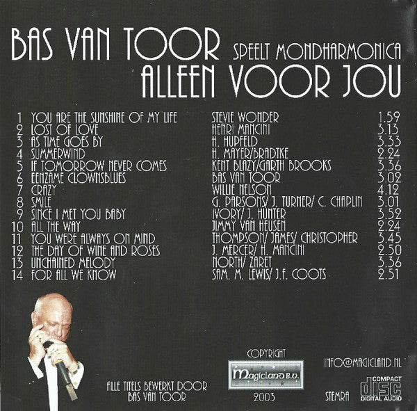 Bas van Toor : Bas Van Toor Speelt Mondharmonica Alleen Voor Jou (CDr, Album)