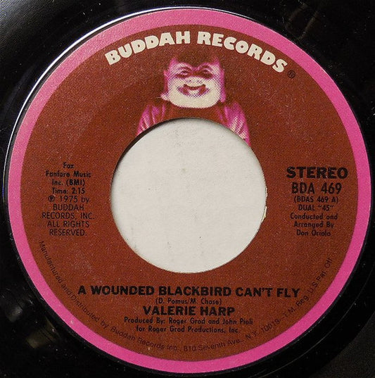 Valerie Harp : A Wounded Blackbird Can't Fly (7", Single)