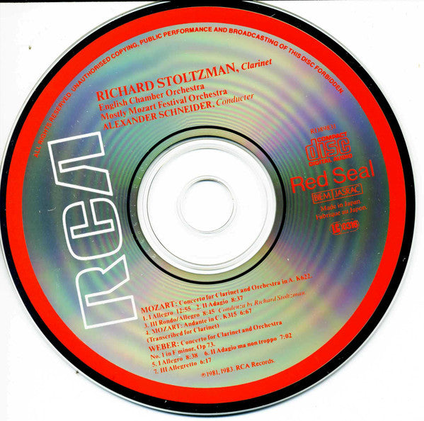 Wolfgang Amadeus Mozart, Carl Maria von Weber - Richard Stoltzman, English Chamber Orchestra, Mostly Mozart Orchestra, Alexander Schneider : Clarinet Concertos (CD)