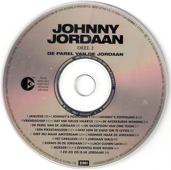 Johnny Jordaan : Deel 2 - De Parel Van De Jordaan (CD, Comp)