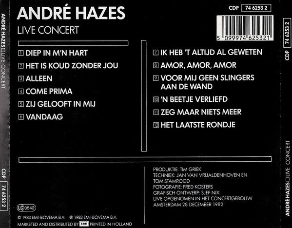 André Hazes : Live Concert (CD, Album)