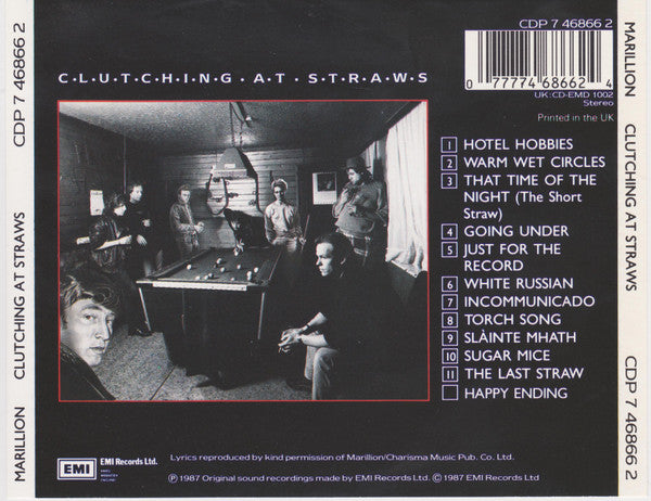 Marillion : Clutching At Straws (CD, Album, Swi)