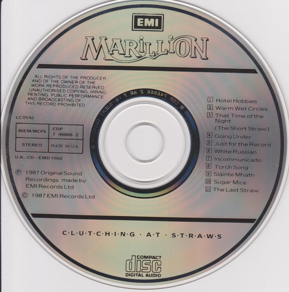 Marillion : Clutching At Straws (CD, Album, Swi)