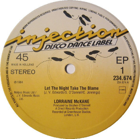 Lorraine McKane : Let The Night Take The Blame (12", EP, Maxi)