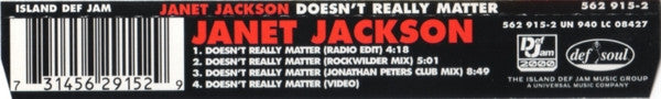 Janet Jackson : Doesn't Really Matter (CD, Single, Enh)