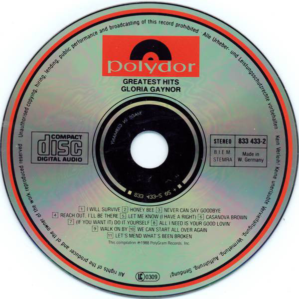 Gloria Gaynor : Greatest Hits (CD, Comp, P/Mixed)