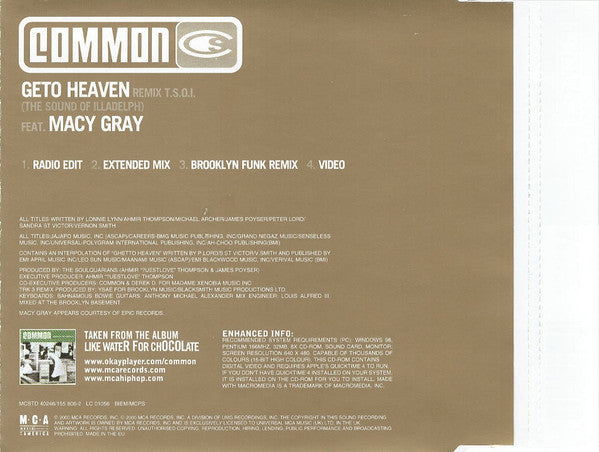 Common Feat. Macy Gray : Geto Heaven (Remix T.S.O.I.) (CD, Single, Enh)