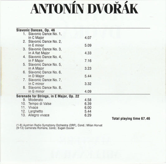 Antonín Dvořák : Slavonic Dances (CD, Comp)