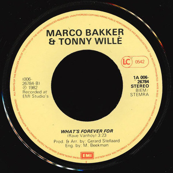 Marco Bakker & Tony Willé (2) : We'll Put The World Together Again (7", Single)