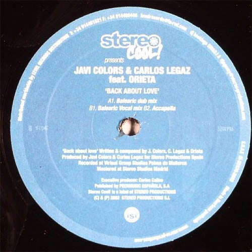 Colors & Legaz Feat. Orieta : Back About Love (12")