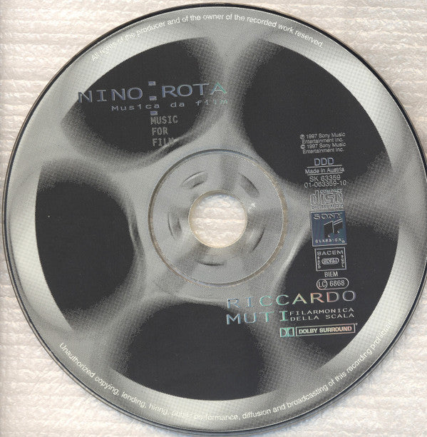 Nino Rota - Riccardo Muti, Filarmonica Della Scala : Music For Film (CD, Album)