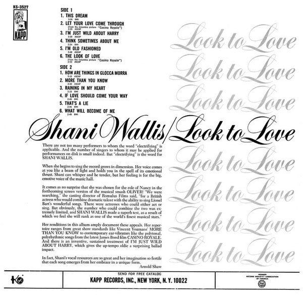 Shani Wallis : Look To Love (LP, Album)