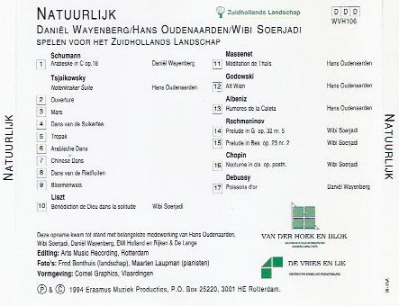 Daniel Wayenberg, Hans Oudenaarden, Wibi Soerjadi : "Natuurlijk" (CD, Album)