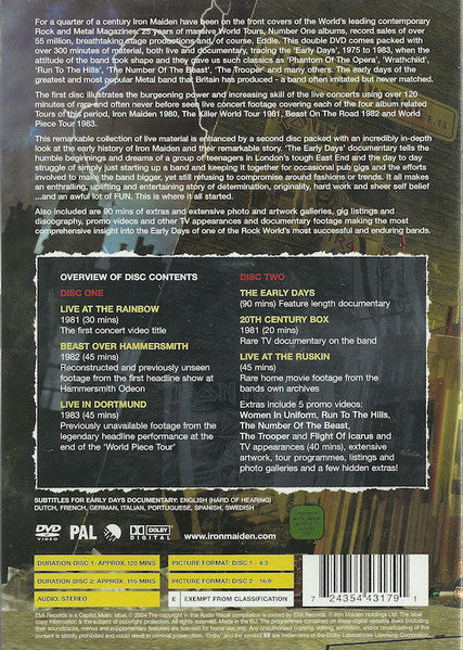 Iron Maiden : The History Of Iron Maiden Part 1: The Early Days (2xDVD-V, PAL)