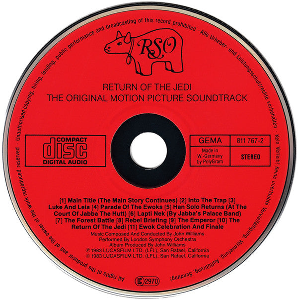 John Williams (4) : Star Wars · Return Of The Jedi (The Original Motion Picture Soundtrack) (CD, Album, Red)
