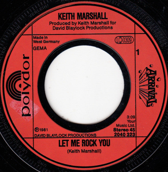 Keith Marshall : Let Me Rock You (7", Single)