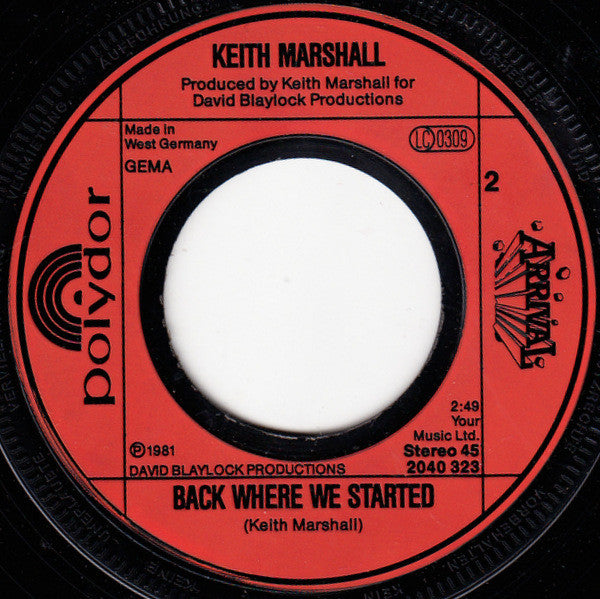 Keith Marshall : Let Me Rock You (7", Single)