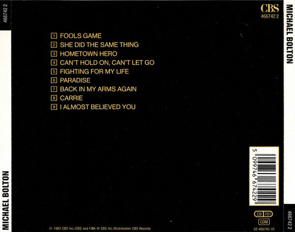 Michael Bolton : Michael Bolton (CD, Album, RE)