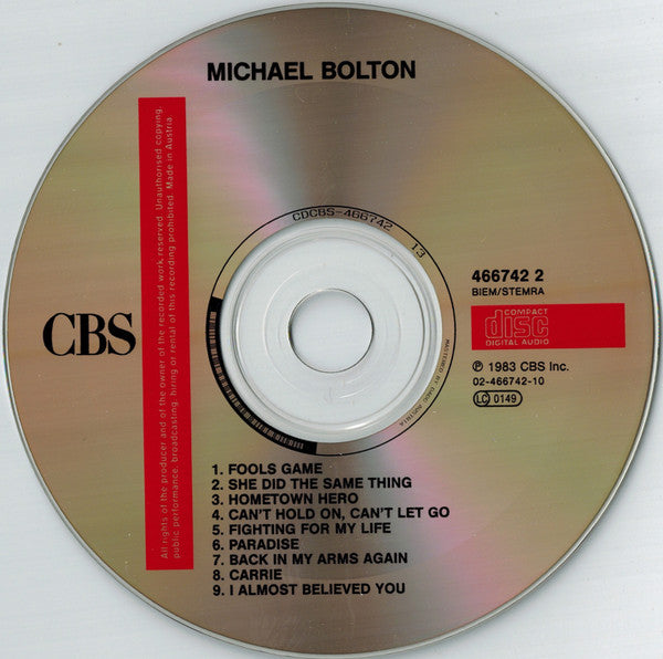 Michael Bolton : Michael Bolton (CD, Album, RE)