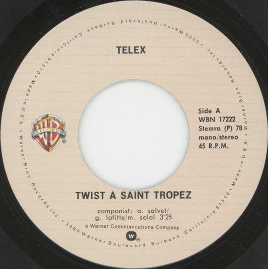 Telex : Twist A Saint Tropez (7", Single)