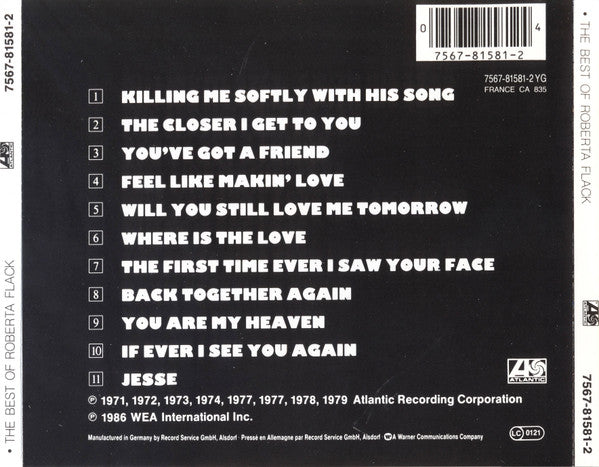 Roberta Flack : The Best Of Roberta Flack (CD, Comp, RE)