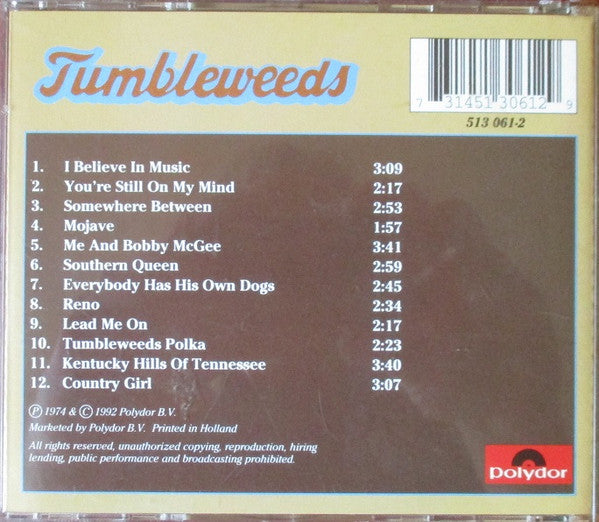 Tumbleweeds* : Tumbleweeds (CD, Album, RE)