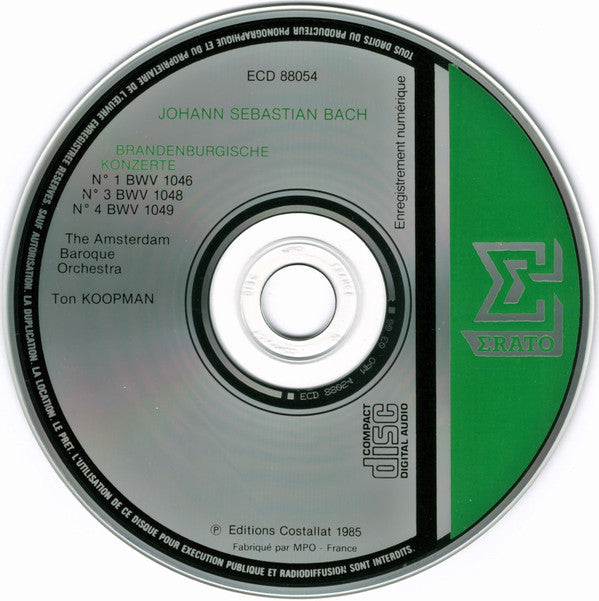 Johann Sebastian Bach, The Amsterdam Baroque Orchestra, Ton Koopman : Brandenburgische Konzerte 1-3-4 (CD, Album)