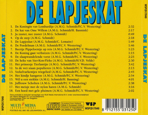 Annie M.G. Schmidt : De Lapjeskat (De Leukste Liedjes Van Annie M.G. Schmidt) (CD, Album)