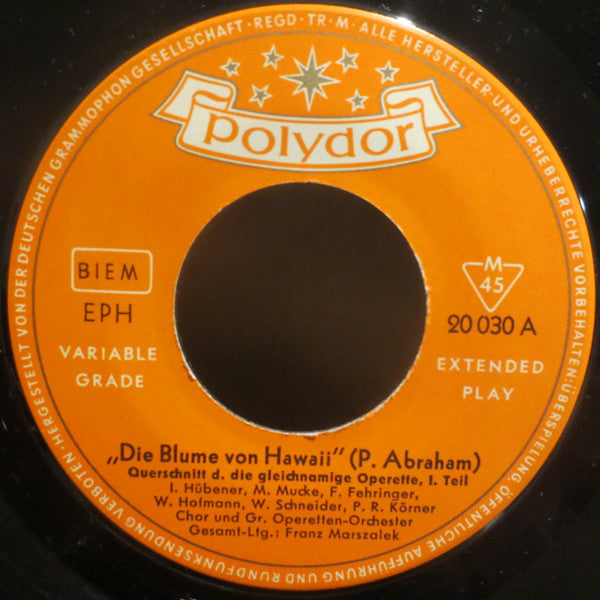 Paul Abraham : Die Blume Von Hawaii (7", EP, Mono, RE)