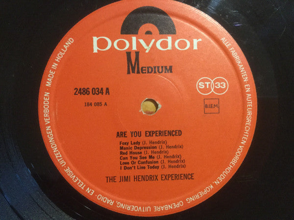 The Jimi Hendrix Experience : Are You Experienced (LP, Album, RE)