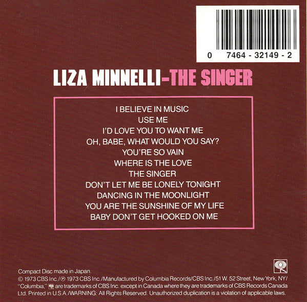 Liza Minnelli : The Singer (CD, Album)