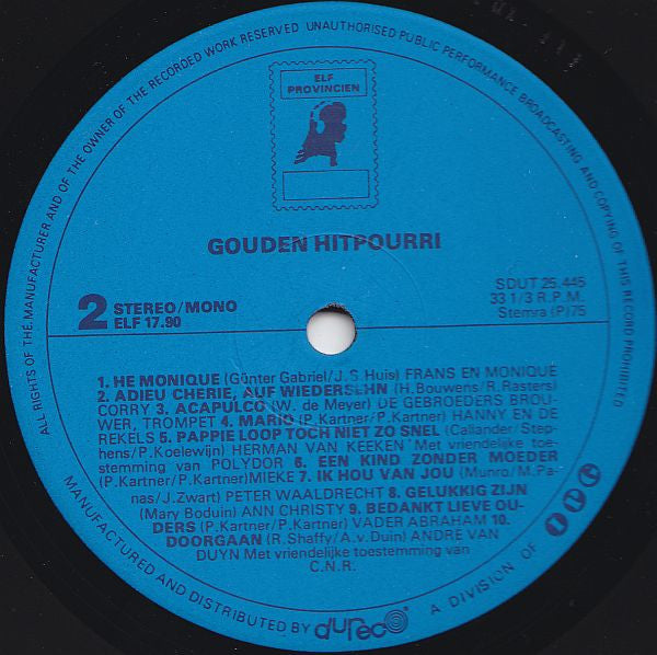 Various : Gouden Hitpourri (LP, Comp)