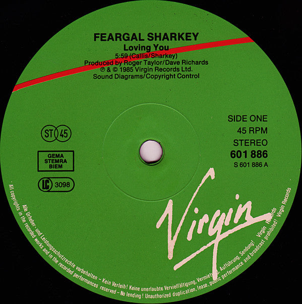 Feargal Sharkey : Loving You (12", Single)
