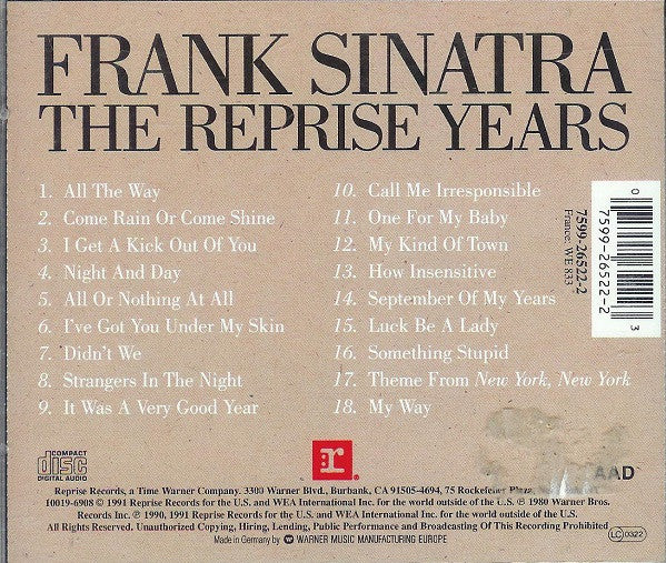 Frank Sinatra : The Reprise Years (CD, Comp)