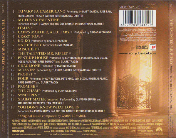 Various : The Talented Mr. Ripley (Music From The Motion Picture) (CD, Album)