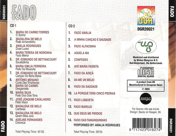 Various : Fado - Folkmusic From Portugal (2xCD)