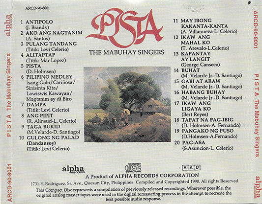Mabuhay Singers : Pista (CD, Comp)