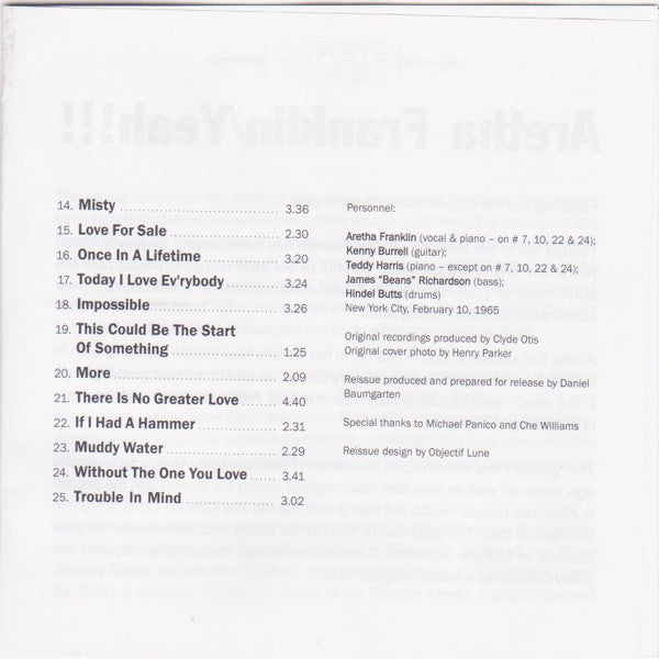 Aretha Franklin : Yeah!!! (CD, Album, RE, RM)