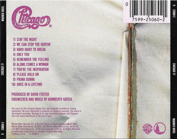 Chicago (2) : Chicago 17 (CD, Album, RP)