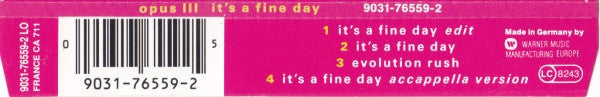 Opus III : It's A Fine Day (CD, Maxi)