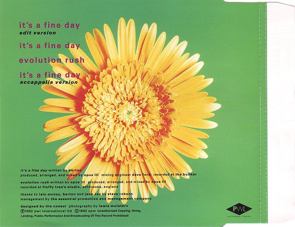 Opus III : It's A Fine Day (CD, Maxi)