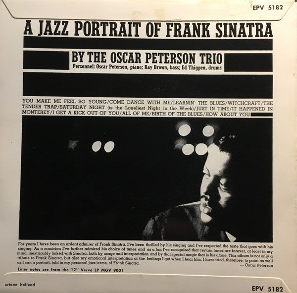 The Oscar Peterson Trio : A Jazz Portrait Of Frank Sinatra (7", EP, Mono)