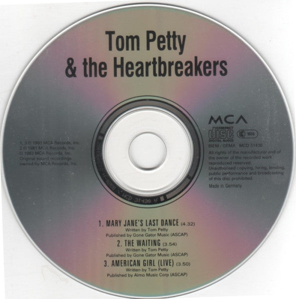Tom Petty And The Heartbreakers : Mary Jane's Last Dance (CD, Maxi)