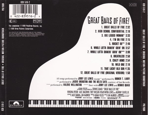Various : Great Balls Of Fire! (Original Motion Picture Soundtrack) (CD, Album)