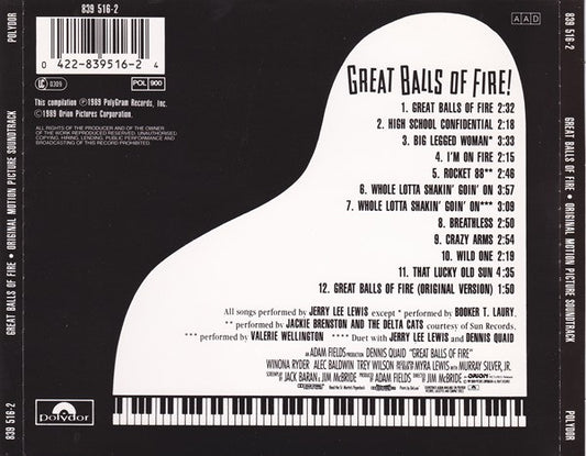 Various : Great Balls Of Fire! (Original Motion Picture Soundtrack) (CD, Album)