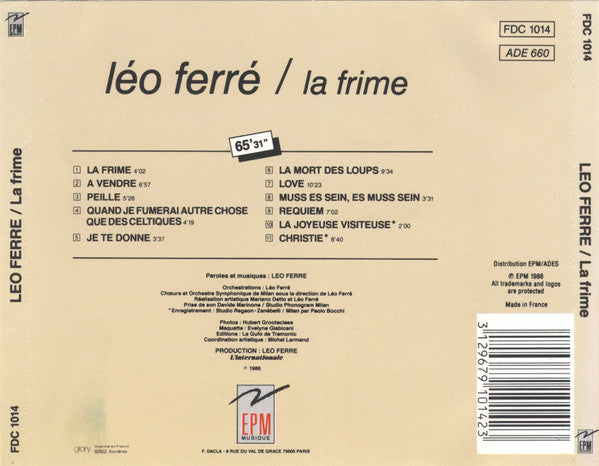 Léo Ferré : La Frime (CD, Comp)