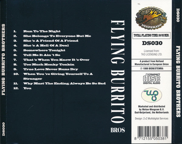 The Flying Burrito Bros : Too Much Honky Tonkin (CD, Album)
